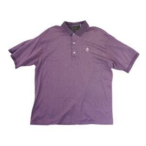 Bobby Jones Collection Polo Shirt Men's Size Large Purple Geometric Performance